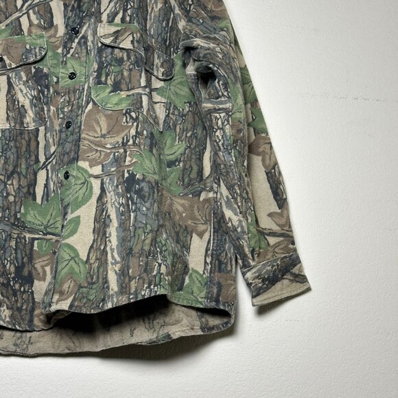 VTG Winchester Tree Bark Duck Camo Hunting Button up Shirt Men M Outerwear 90s - Picture 10 of 13